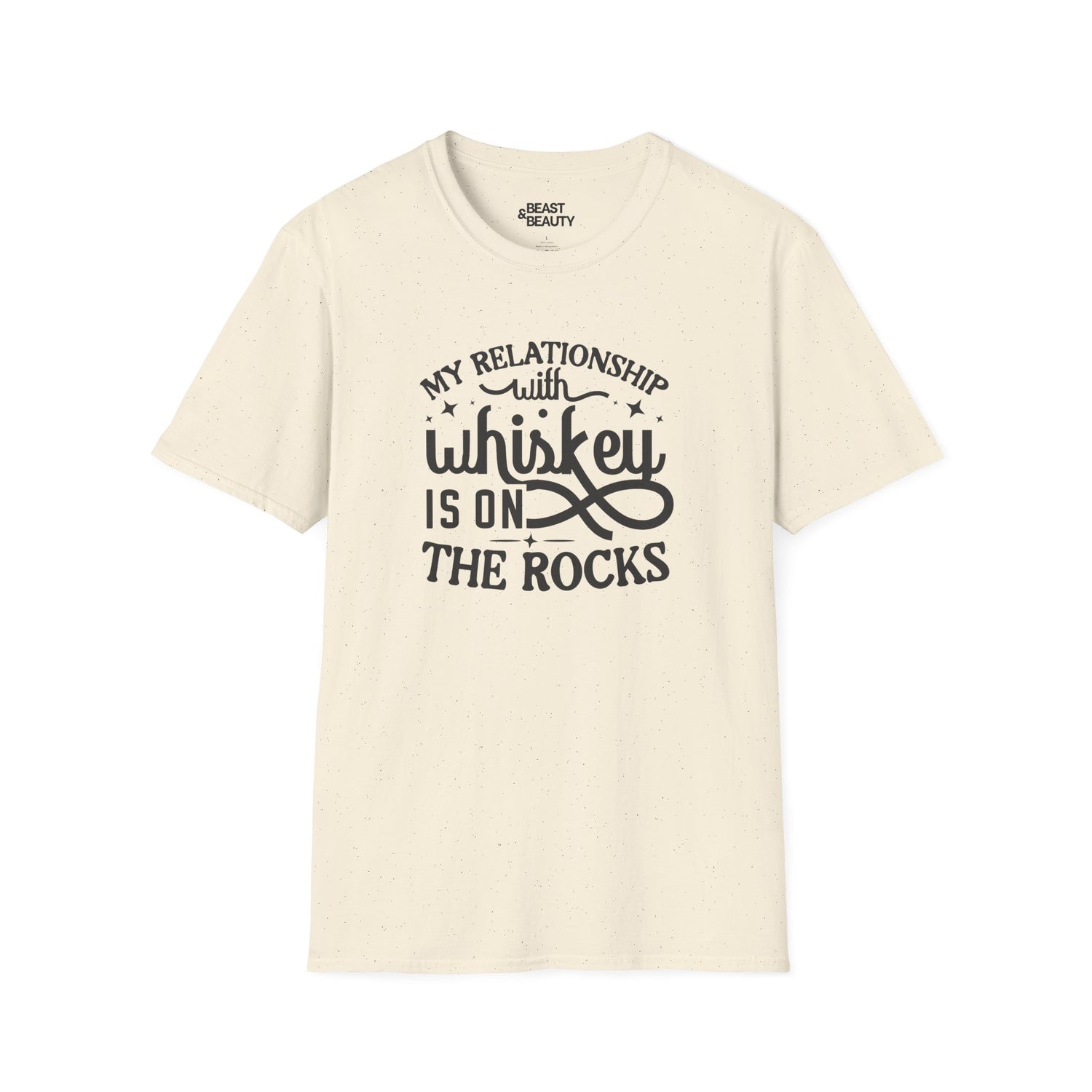 my relationship with whiskey is on the rocks t-shirt t-shirt front product image