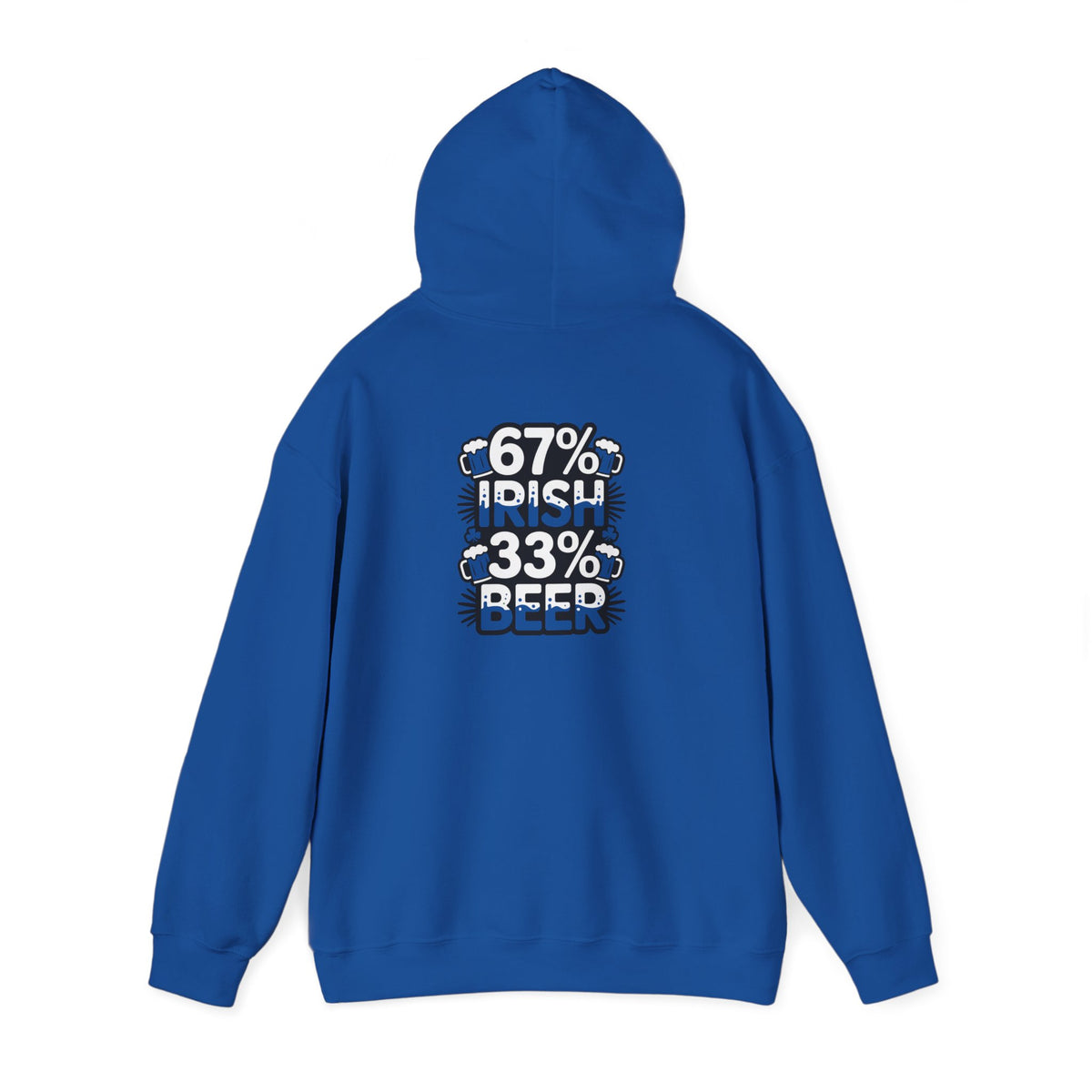 dark heather hoodie with 67 percent irish 33 percent beer funny slogan design