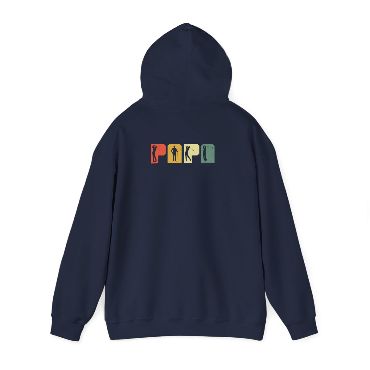 navy hoodie with vintage golf silhouette graphic for fathers