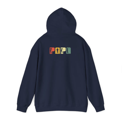 navy hoodie with vintage golf silhouette graphic for fathers
