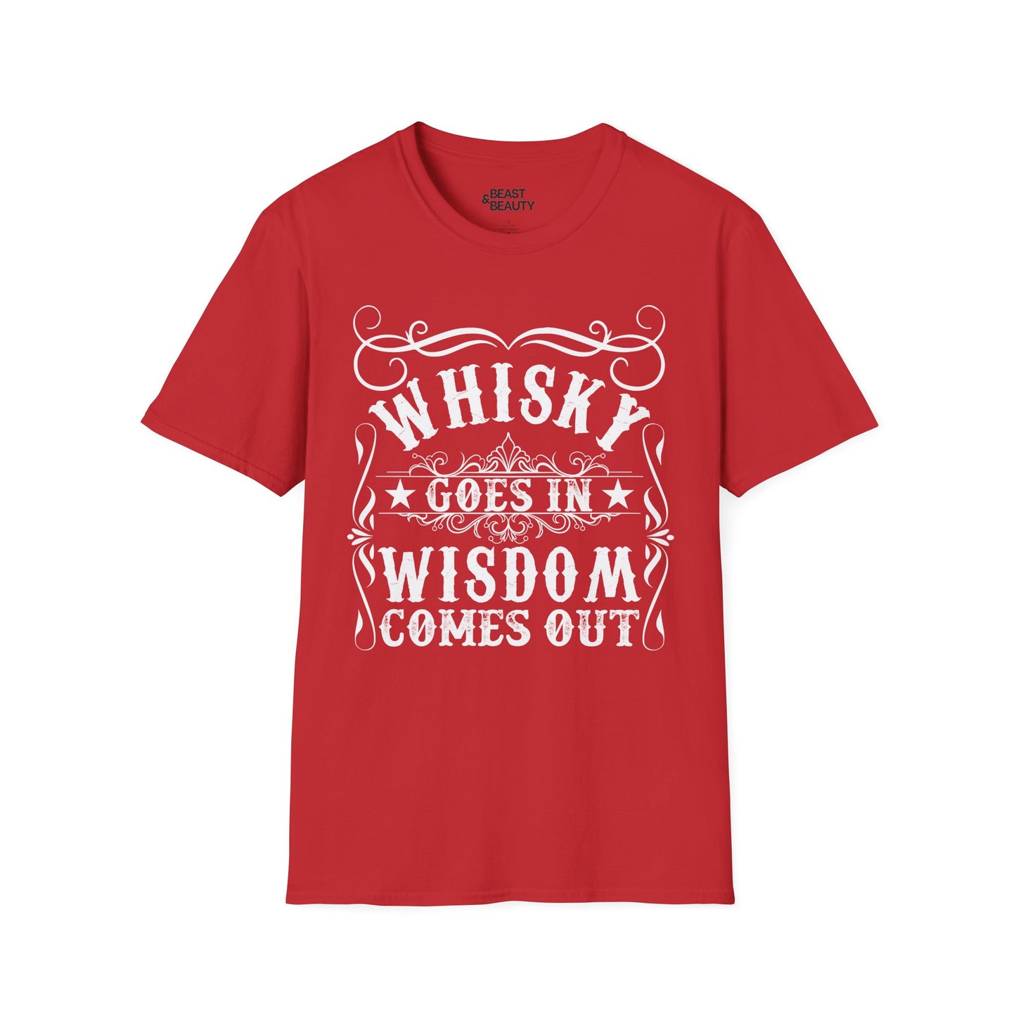 whisky goes in wisdom comes out t-shirt t-shirt fourth colour product image