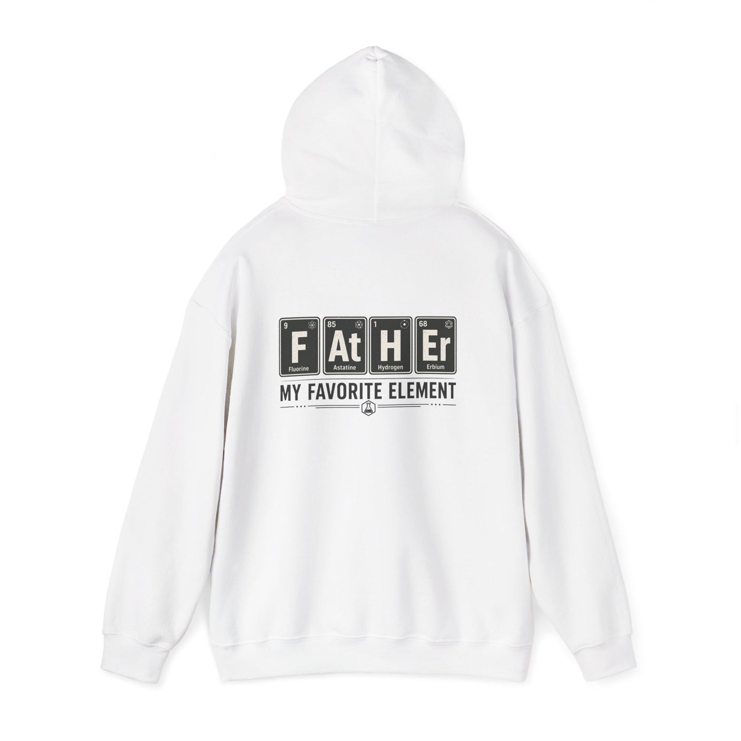 light pink hoodie with father my favorite element chemistry print