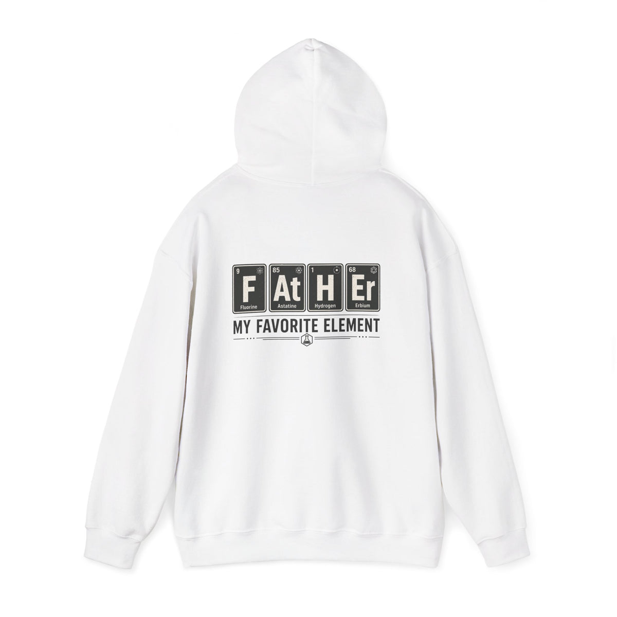 light pink hoodie with father my favorite element chemistry print