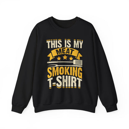 maroon t-shirt with this is my meat smoking bbq slogan print