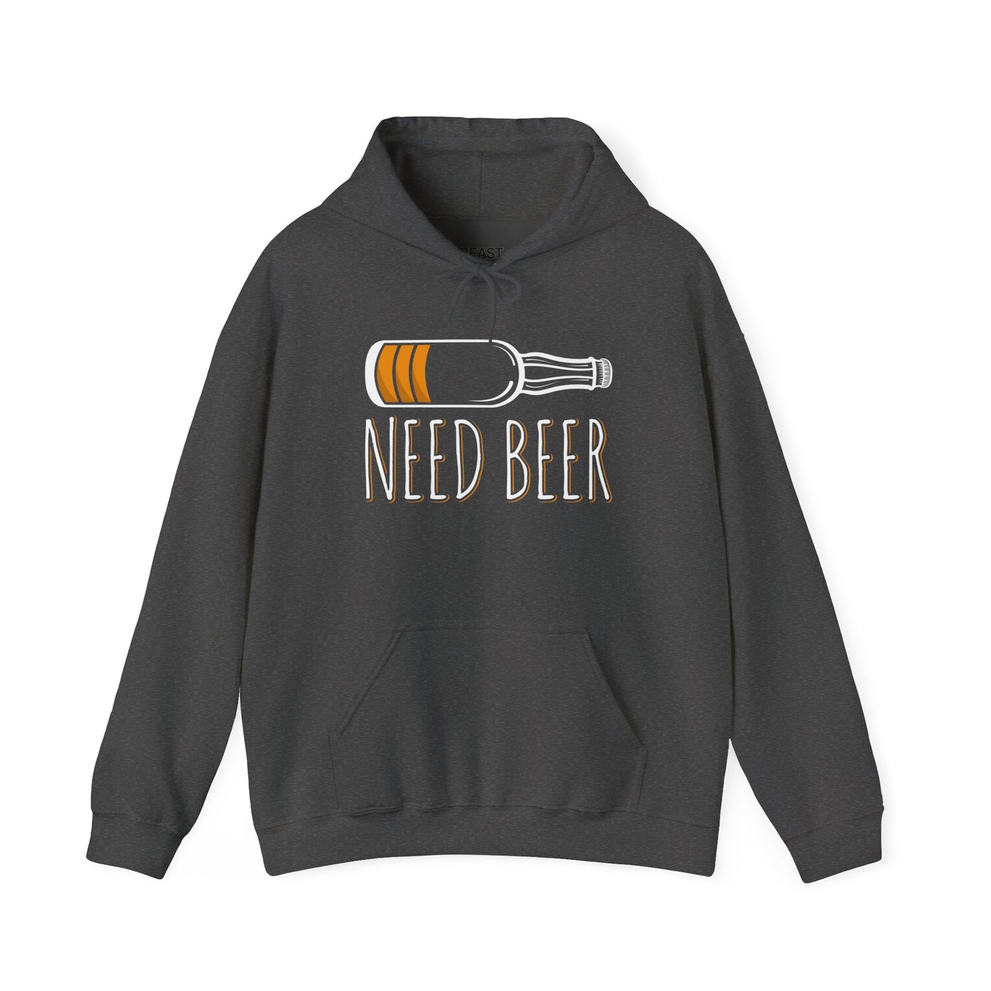 black hoodie with need beer funny slogan print beer lover gift