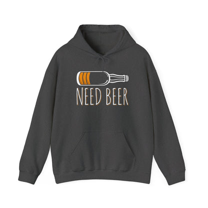 black hoodie with need beer funny slogan print beer lover gift