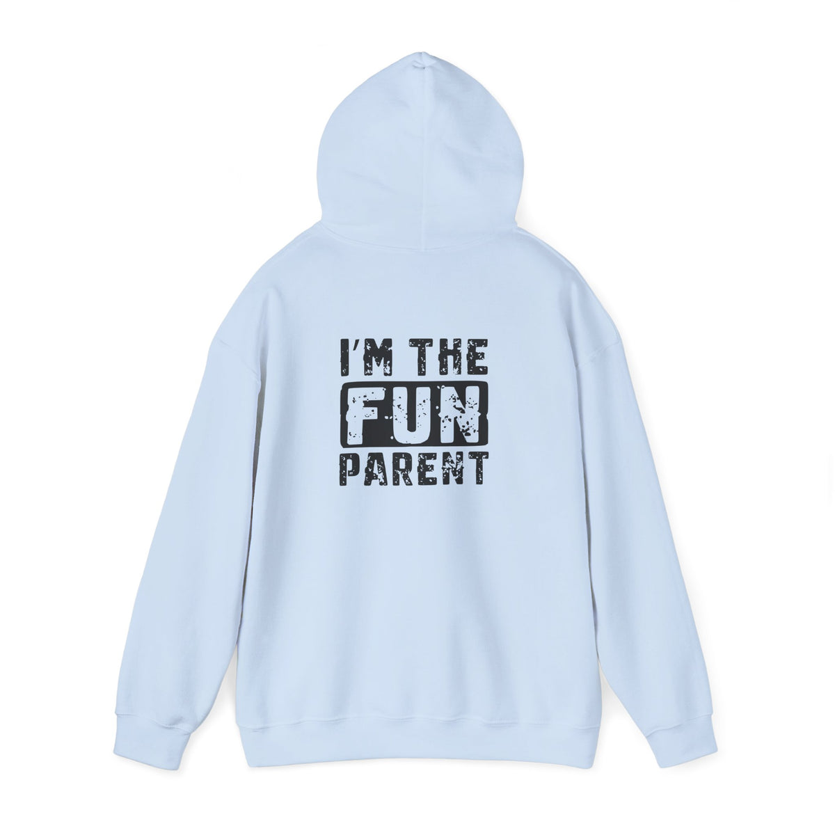 sand hoodie with i'm the fun parent bold printed design