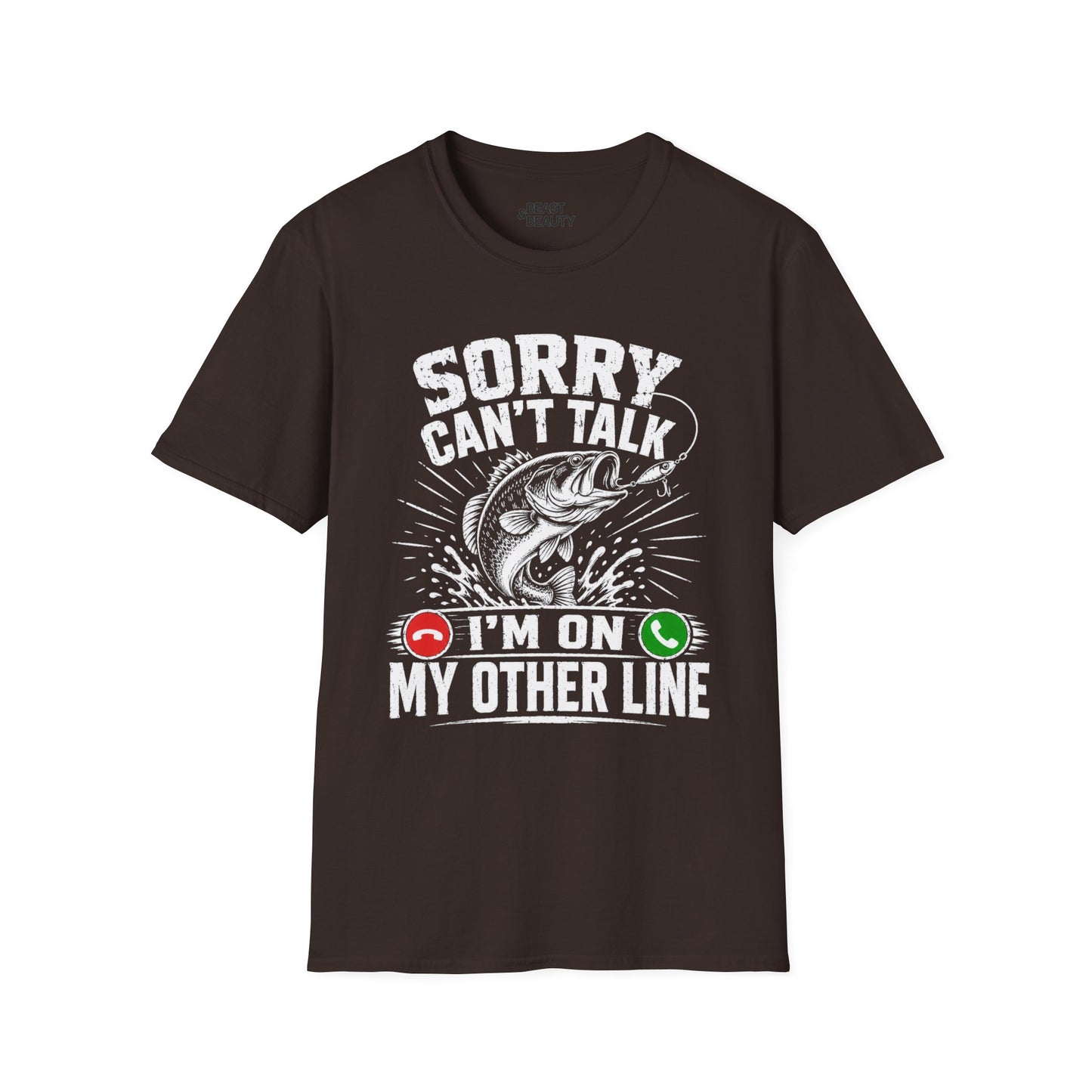 sorry can't talk i'm on my other line fishing t-shirt t-shirt fourth colour product image