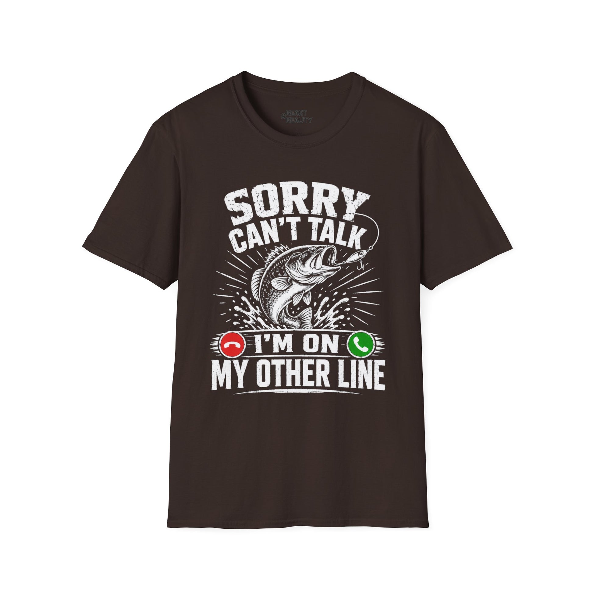 sorry can't talk i'm on my other line fishing t-shirt t-shirt fourth colour product image
