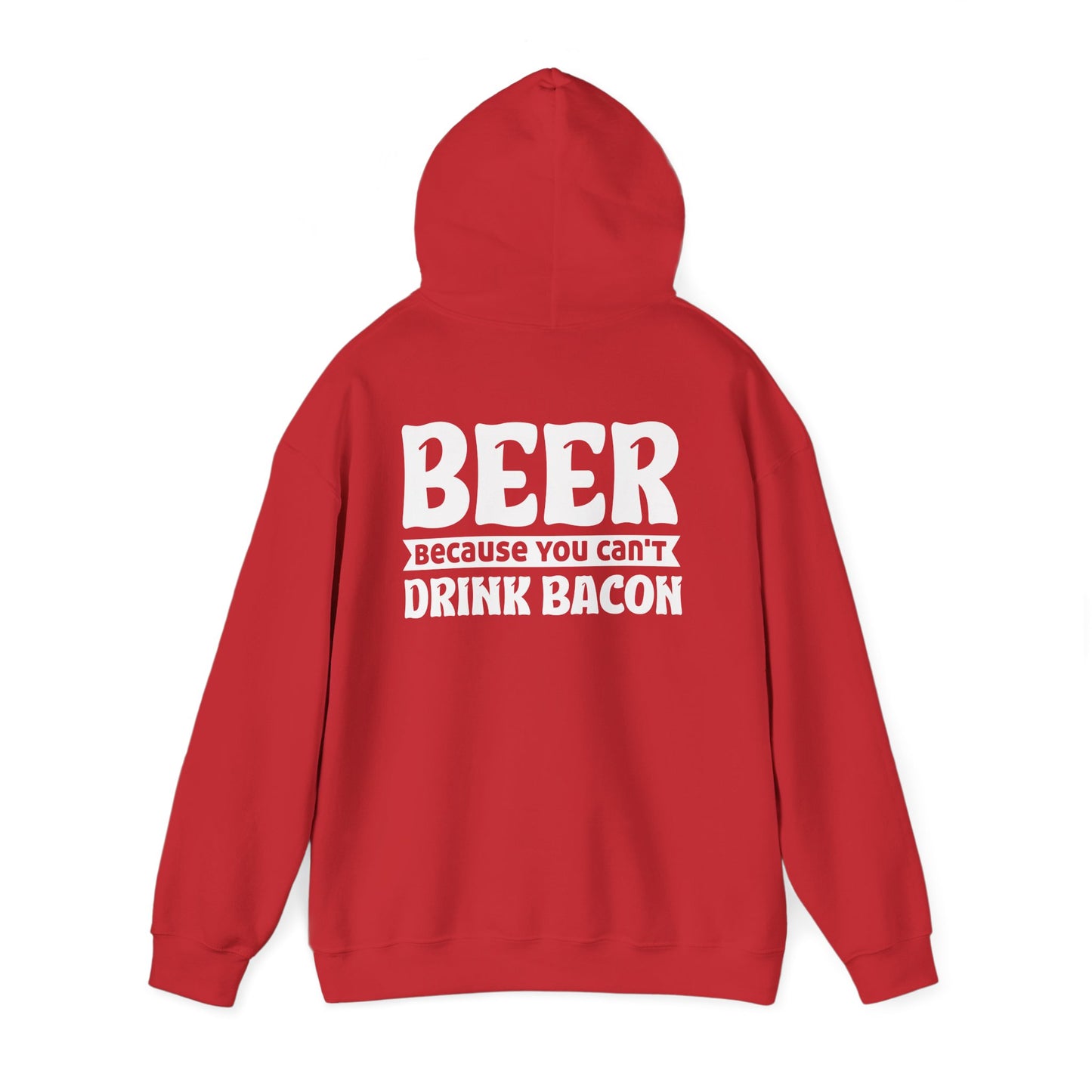 dark heather hoodie with beer because you can't drink bacon funny slogan print for him
