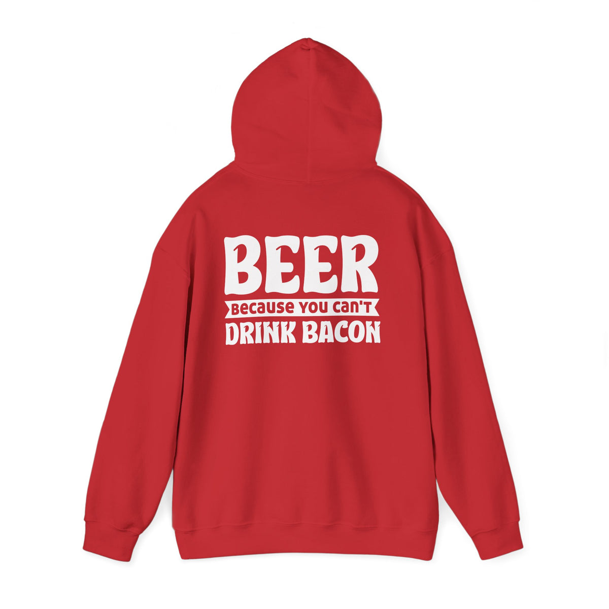 dark heather hoodie with beer because you can't drink bacon funny slogan print for him