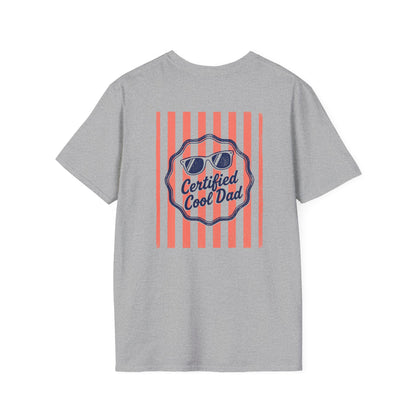 white t-shirt with certified cool dad vintage-style graphic print