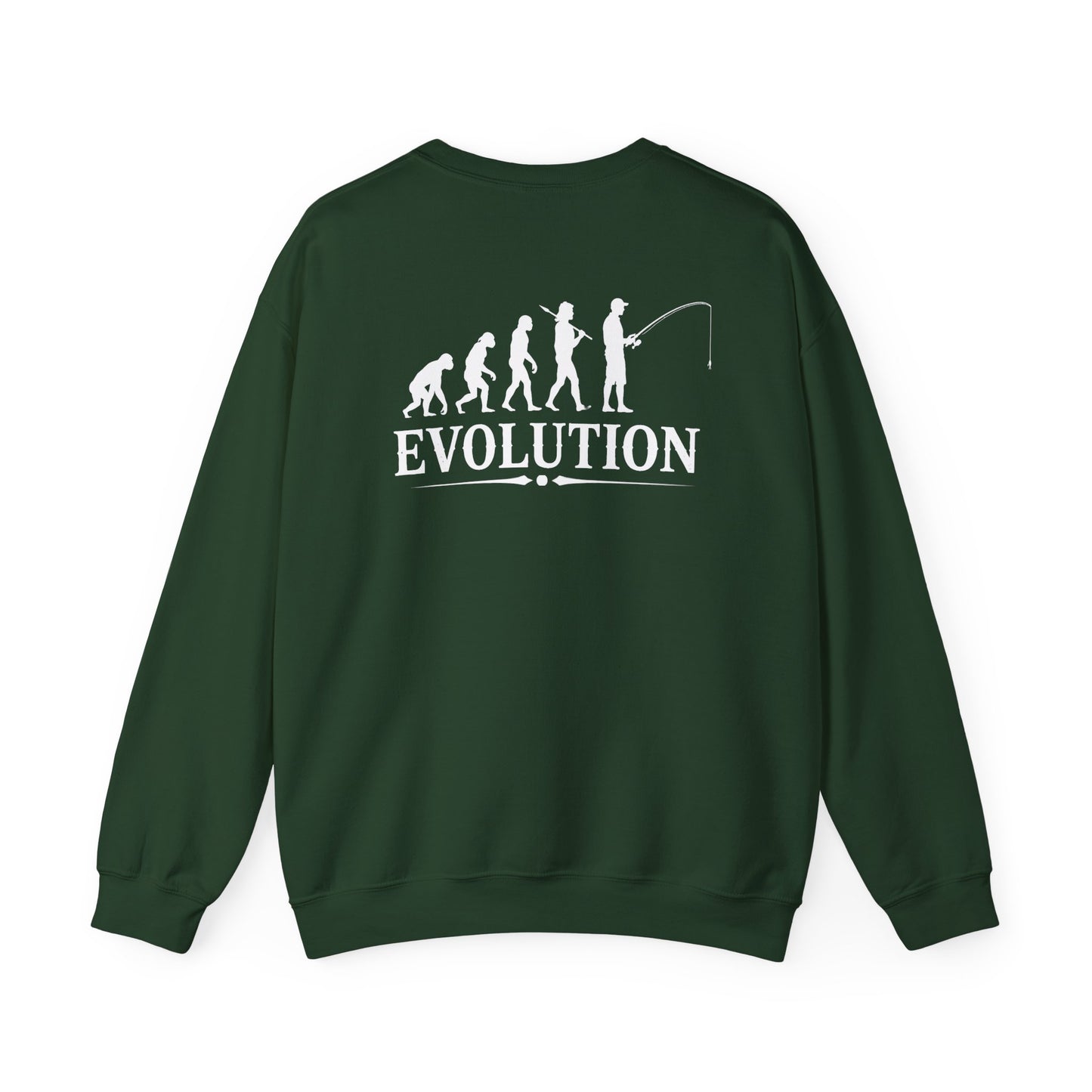 navy sweatshirt with evolution fishing design funny angler gift