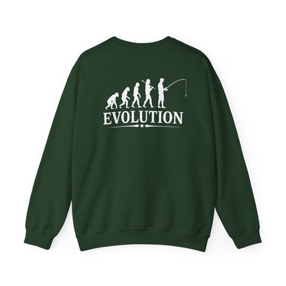 navy sweatshirt with evolution fishing design funny angler gift