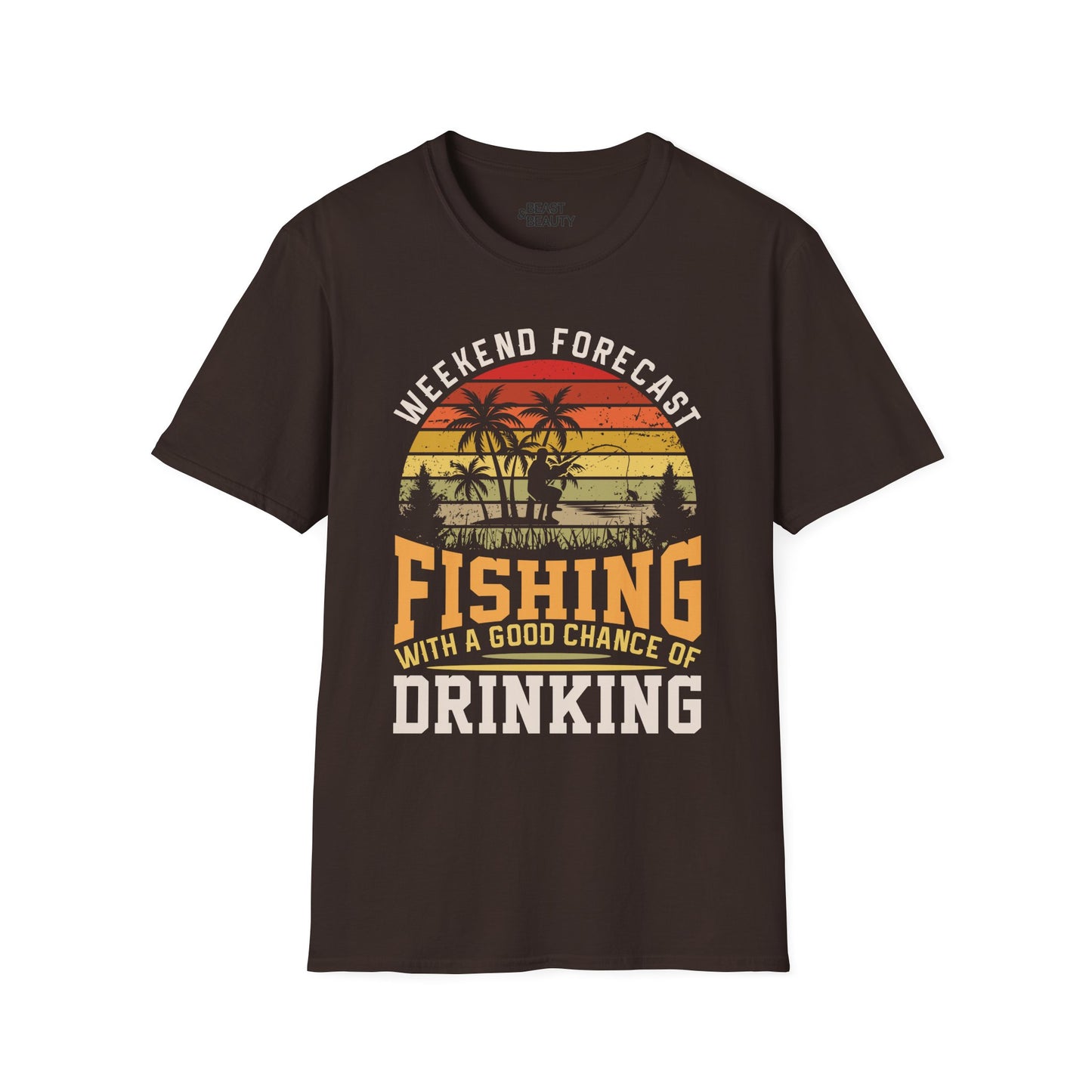 weekend forecast fishing with a good chance of drinking t-shirt t-shirt fourth colour product image