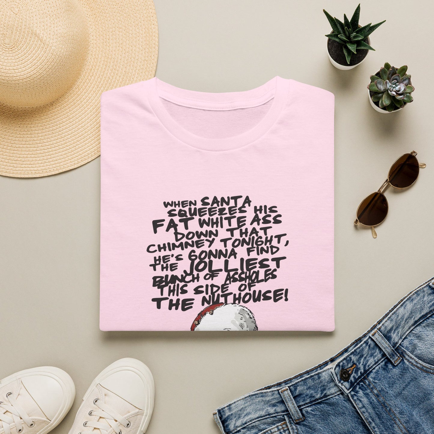 griswold christmas t-shirt front close-up showing bold rant quote print