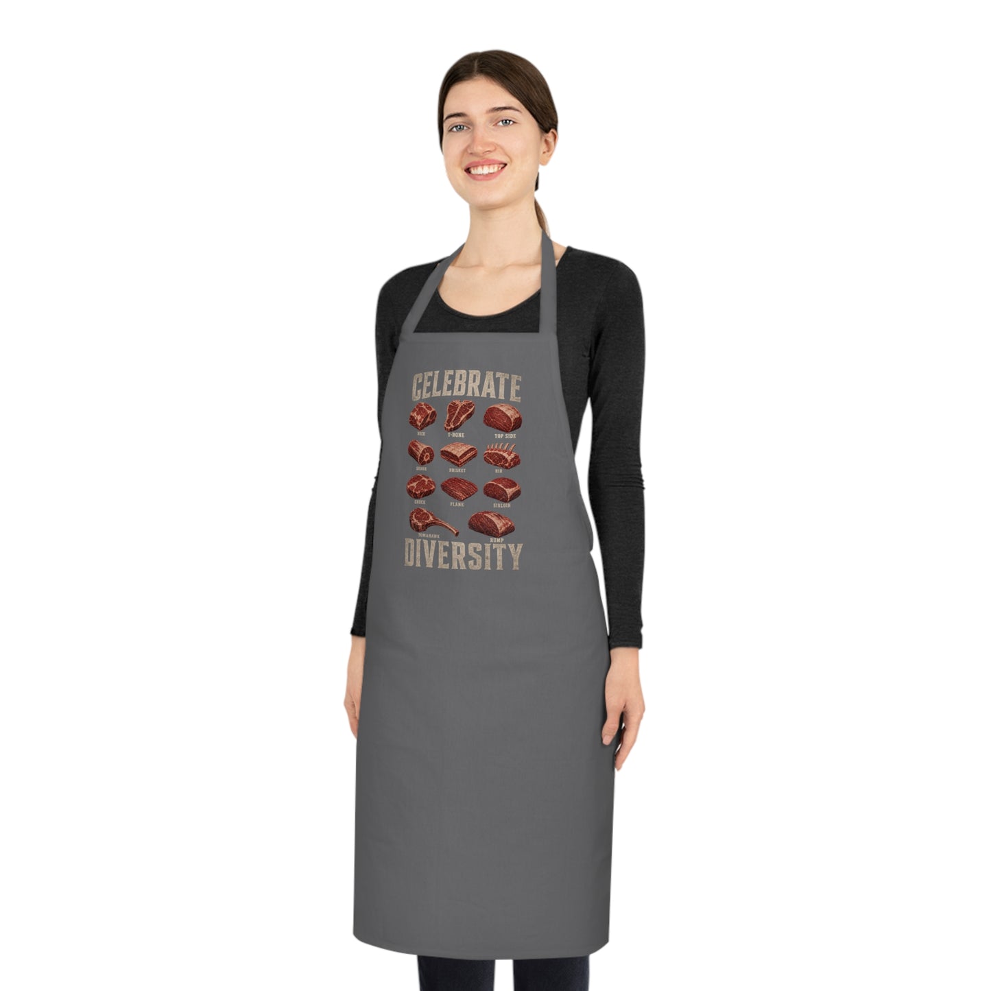 celebrate diversity bbq meat cuts apron clothing eighth colour product image