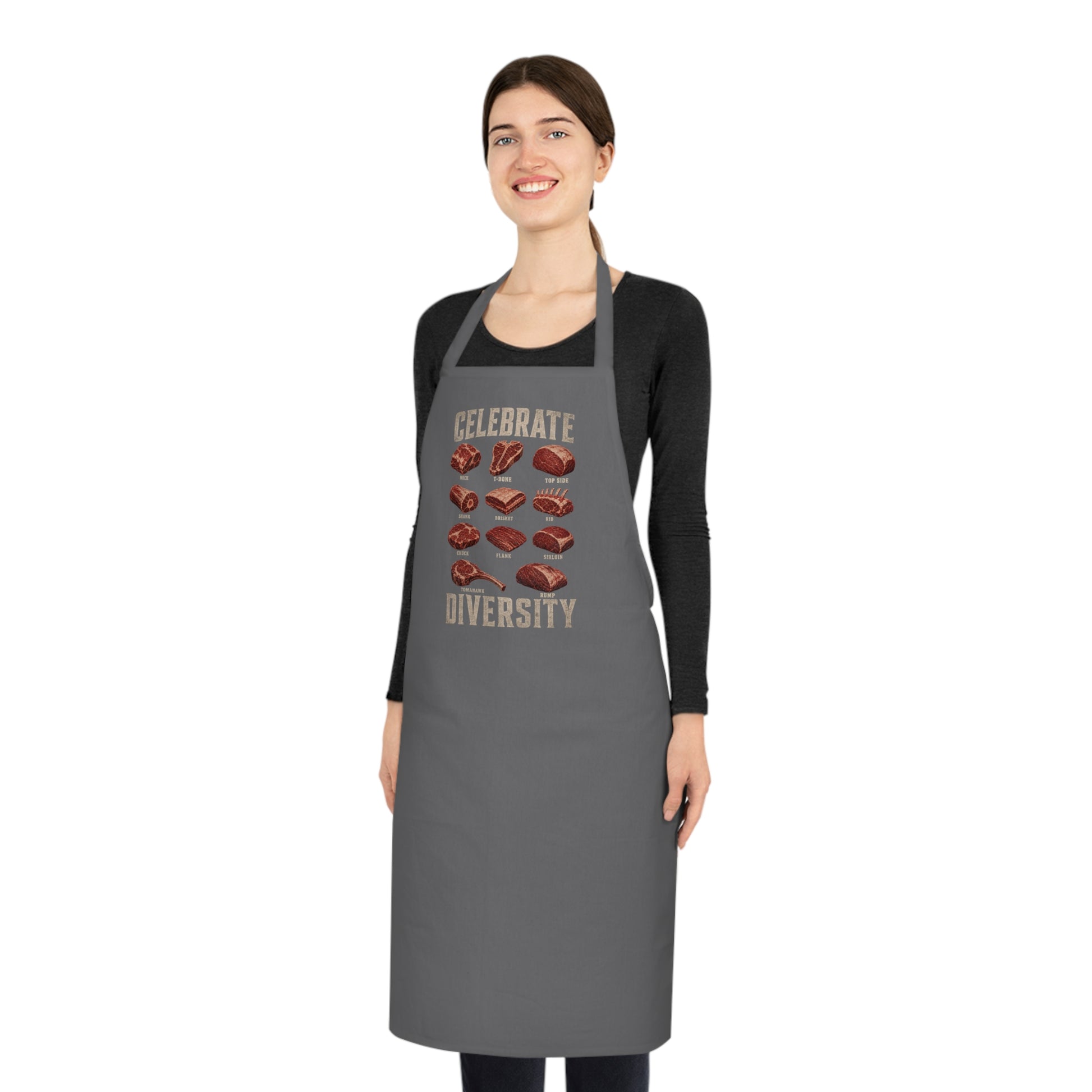 celebrate diversity bbq meat cuts apron clothing eighth colour product image
