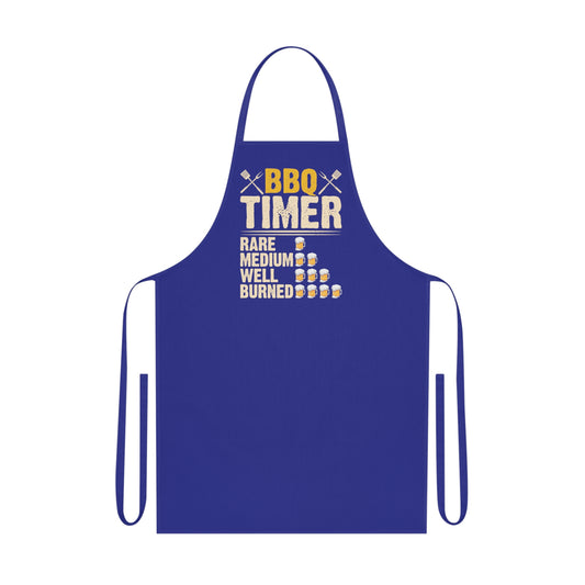 black bbq timer grilling apron with bbq timer graphic for dads and grill masters