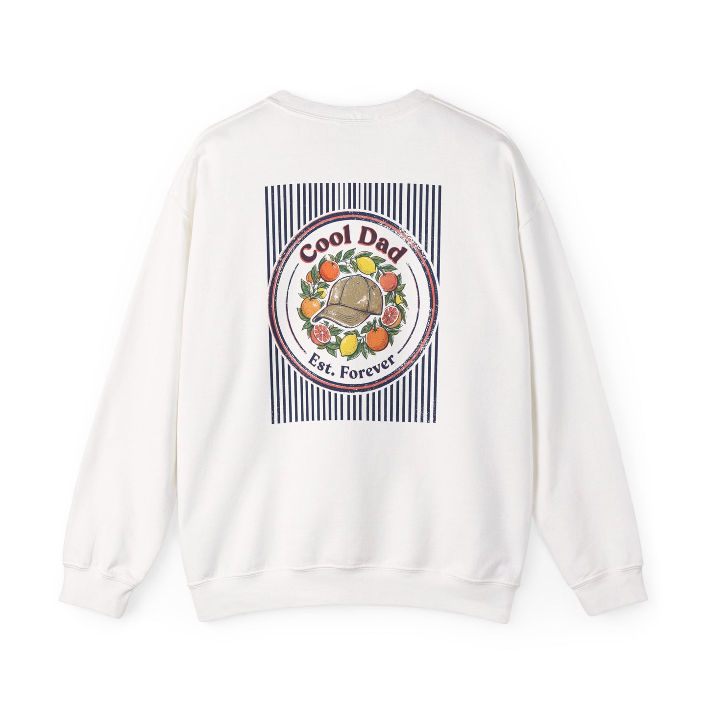 light pink sweatshirt with cool dad est forever retro graphic design — funny gift for dad
