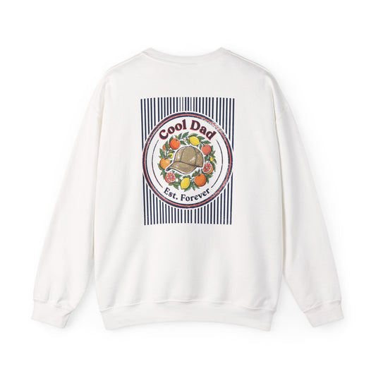 light pink sweatshirt with cool dad est forever retro graphic design — funny gift for dad