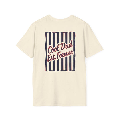 light blue vintage t-shirt with cool dad est forever slogan design for dad gift