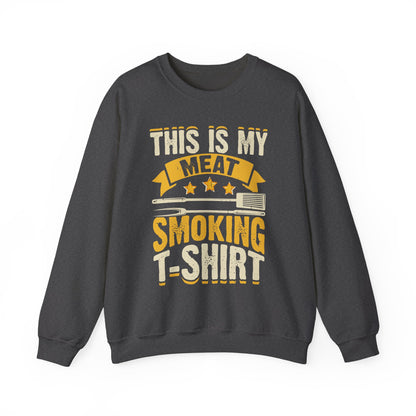 dark heather t-shirt with smoking meat barbecue slogan print