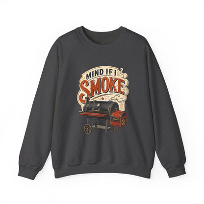 close-up of mind if i smoke bbq sweatshirt print detail on light pink