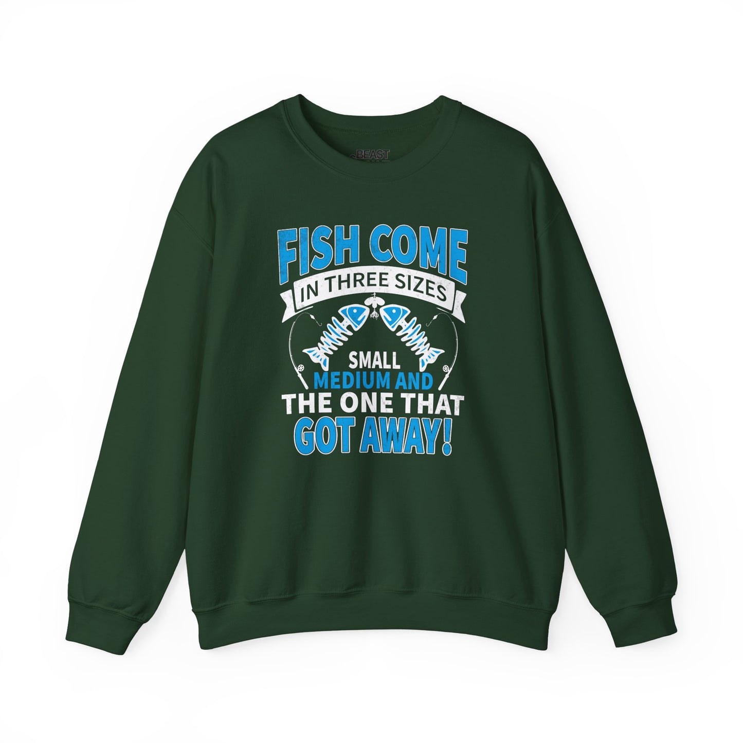black sweatshirt with fish come in three sizes funny fishing gift design