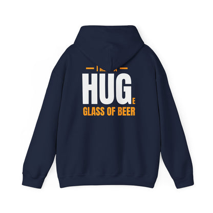 maroon hoodie with i need a huge glass of beer pub humour print gift for him