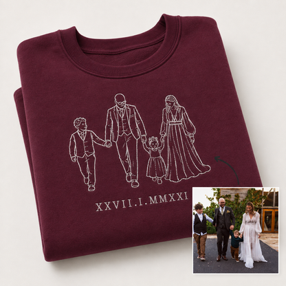Personalised Photo Outline Embroidered Sweatshirt | From Your Photo