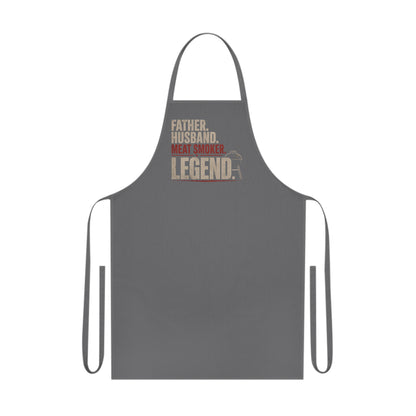 grey apron with meat smoker legend funny grill master graphic