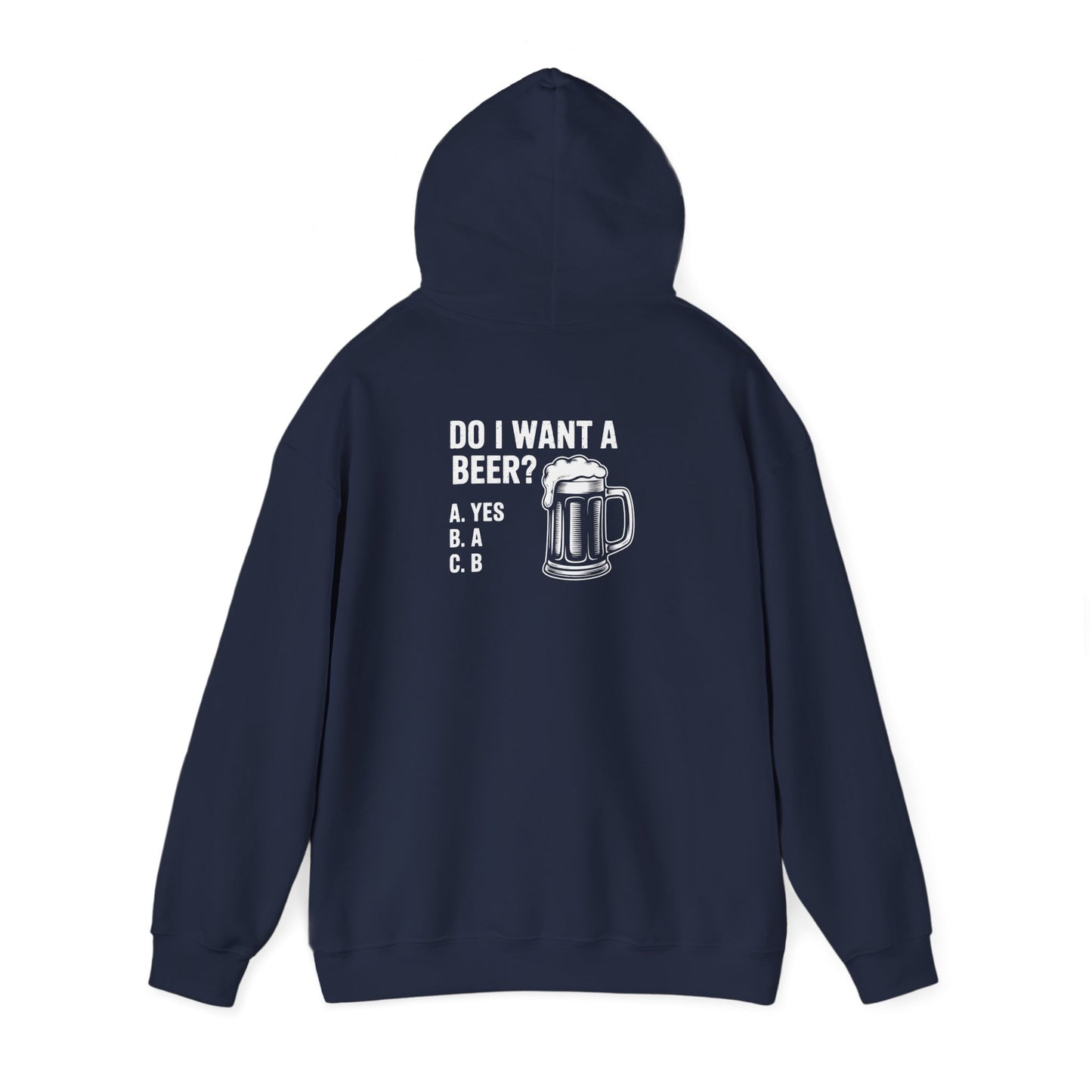black hoodie with do i want a beer humorous beer lover design