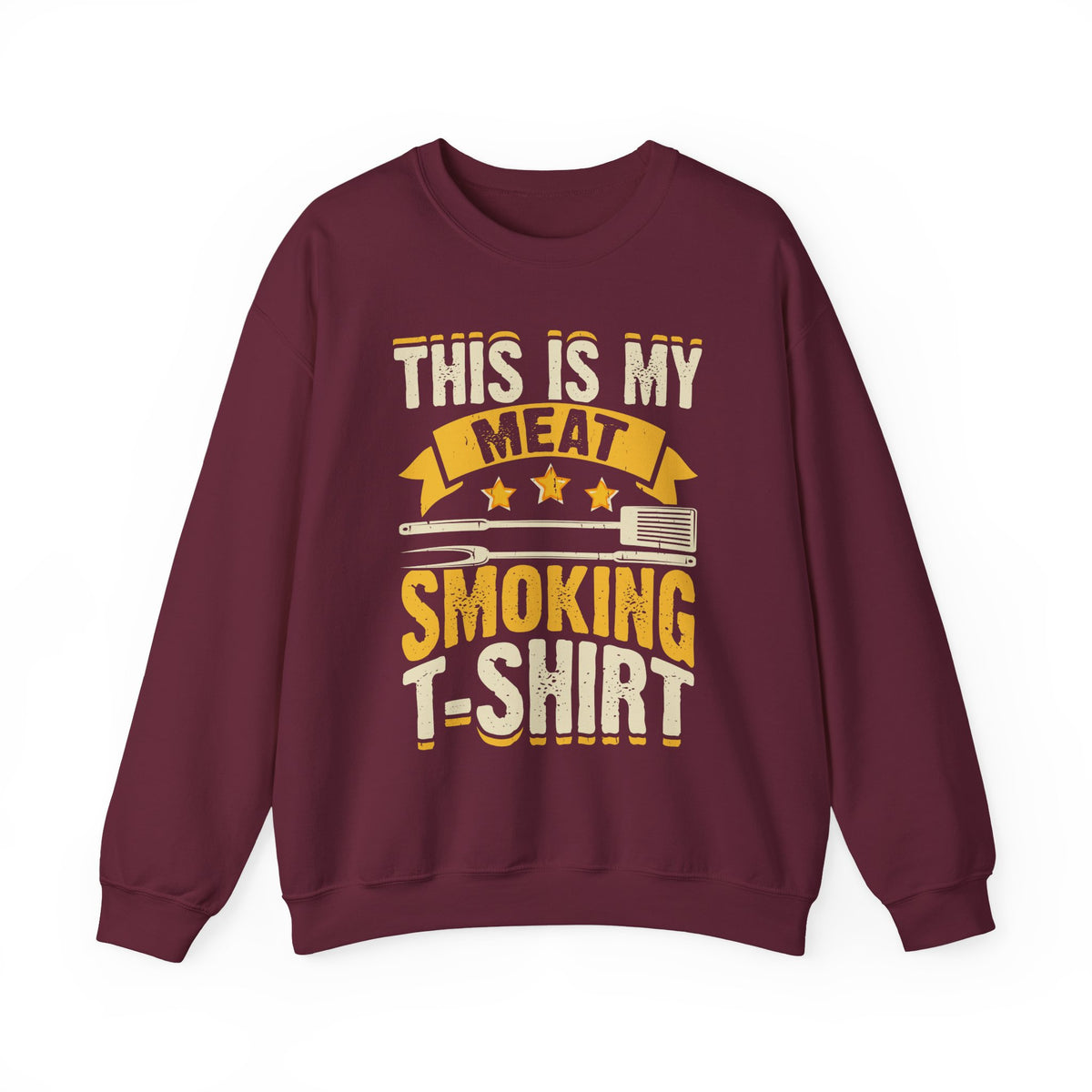 navy t-shirt with meat smoking graphic for grilling enthusiasts