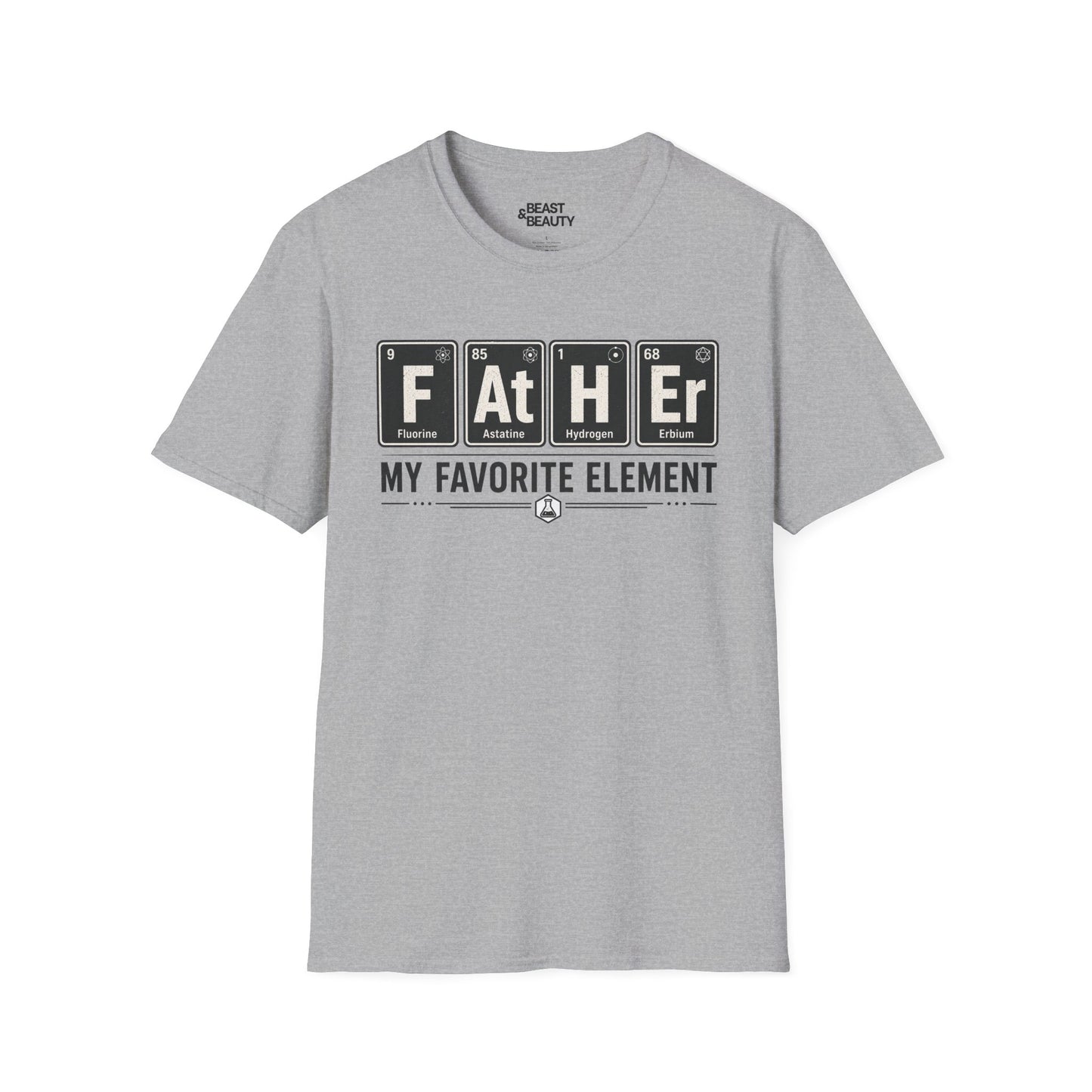 sport grey t-shirt with father my favorite element chemistry dad graphic