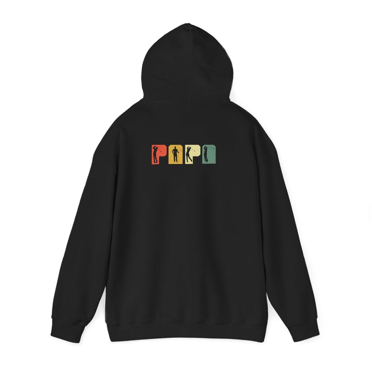maroon hoodie with papa vintage golf silhouette design for dads