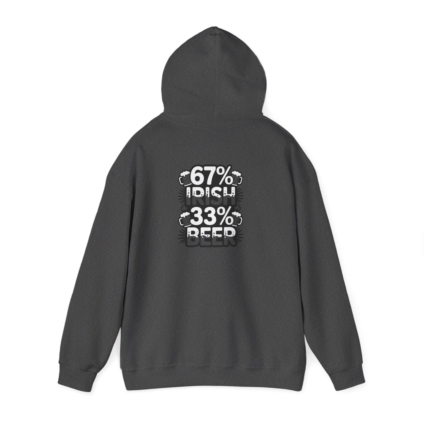 navy hoodie with 67 percent irish 33 percent beer funny beer lover design
