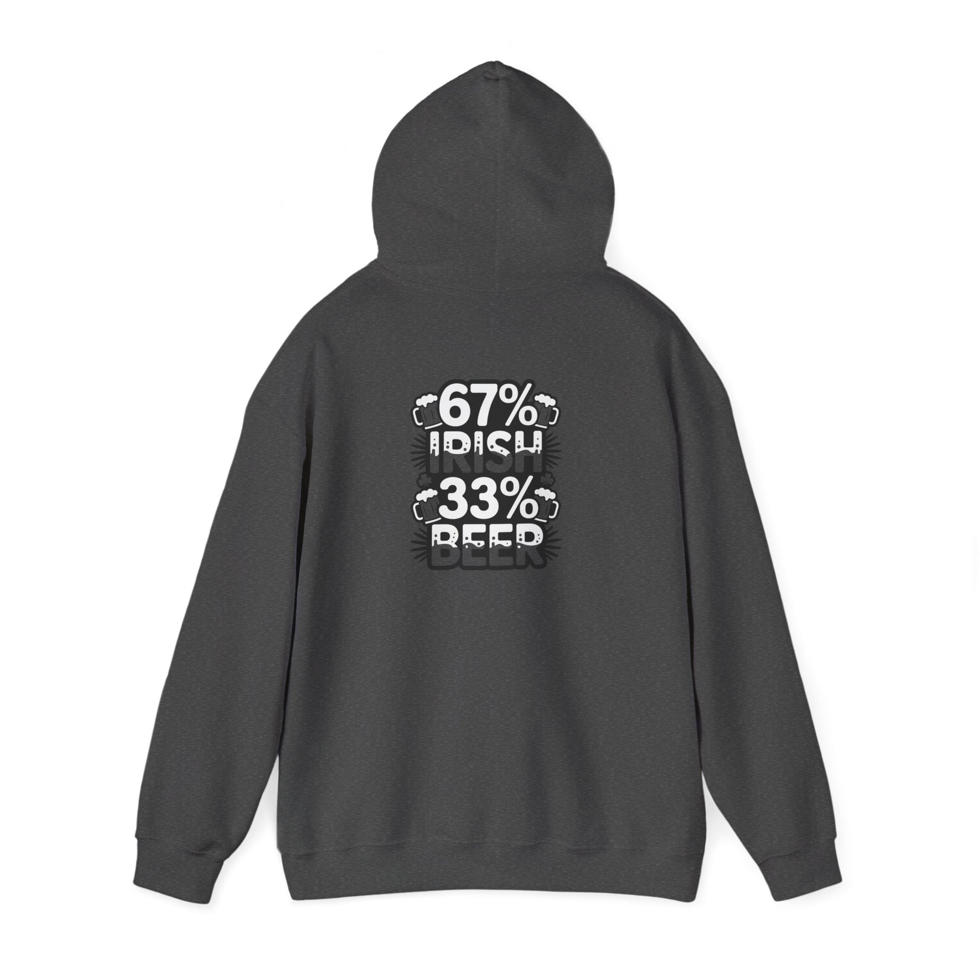 navy hoodie with 67 percent irish 33 percent beer funny beer lover design