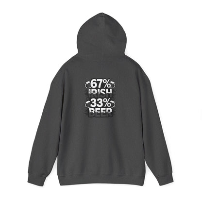 navy hoodie with 67 percent irish 33 percent beer funny beer lover design