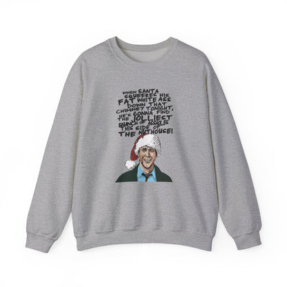red sweatshirt with griswold christmas jumper parody print