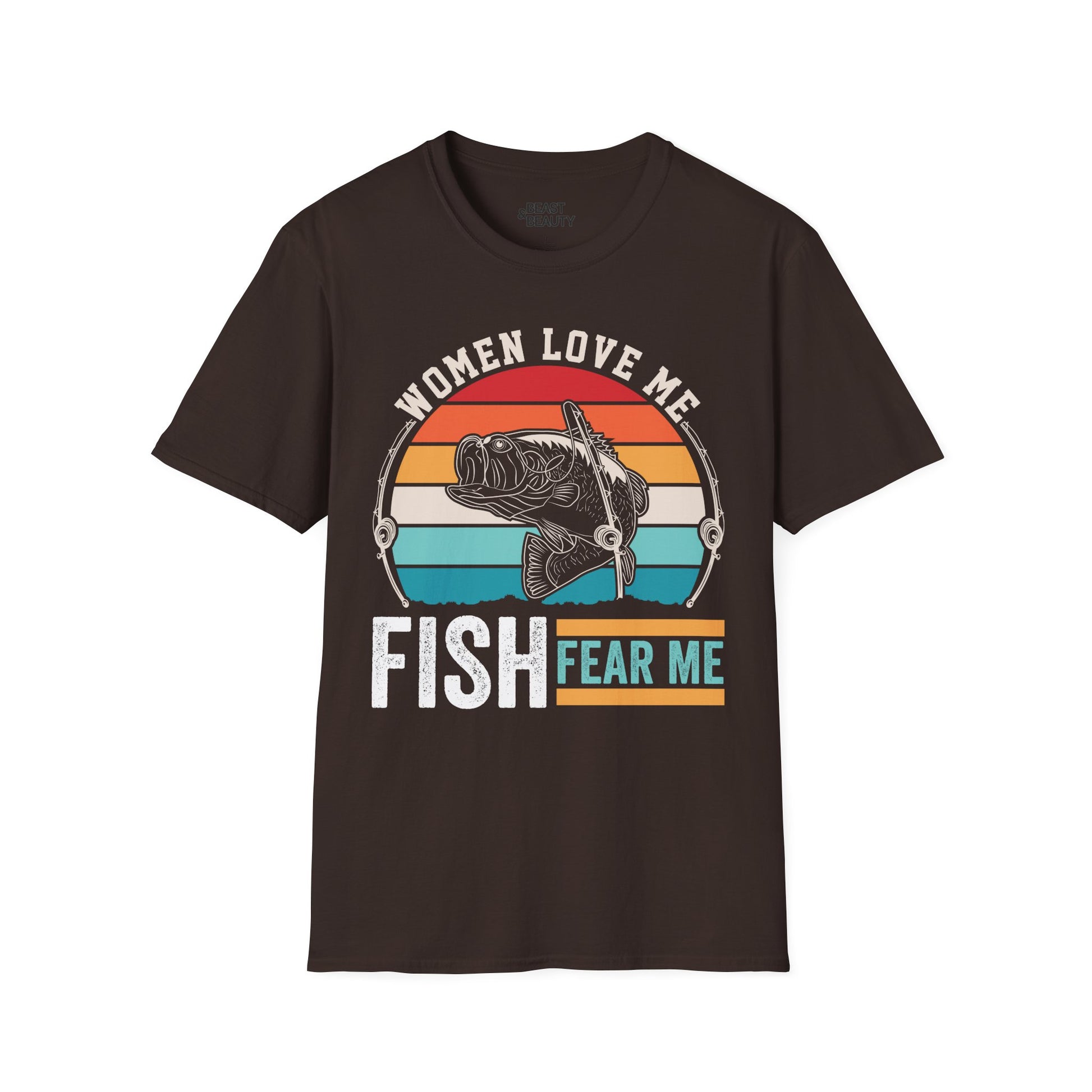 women love me fish fear me t-shirt t-shirt front product image