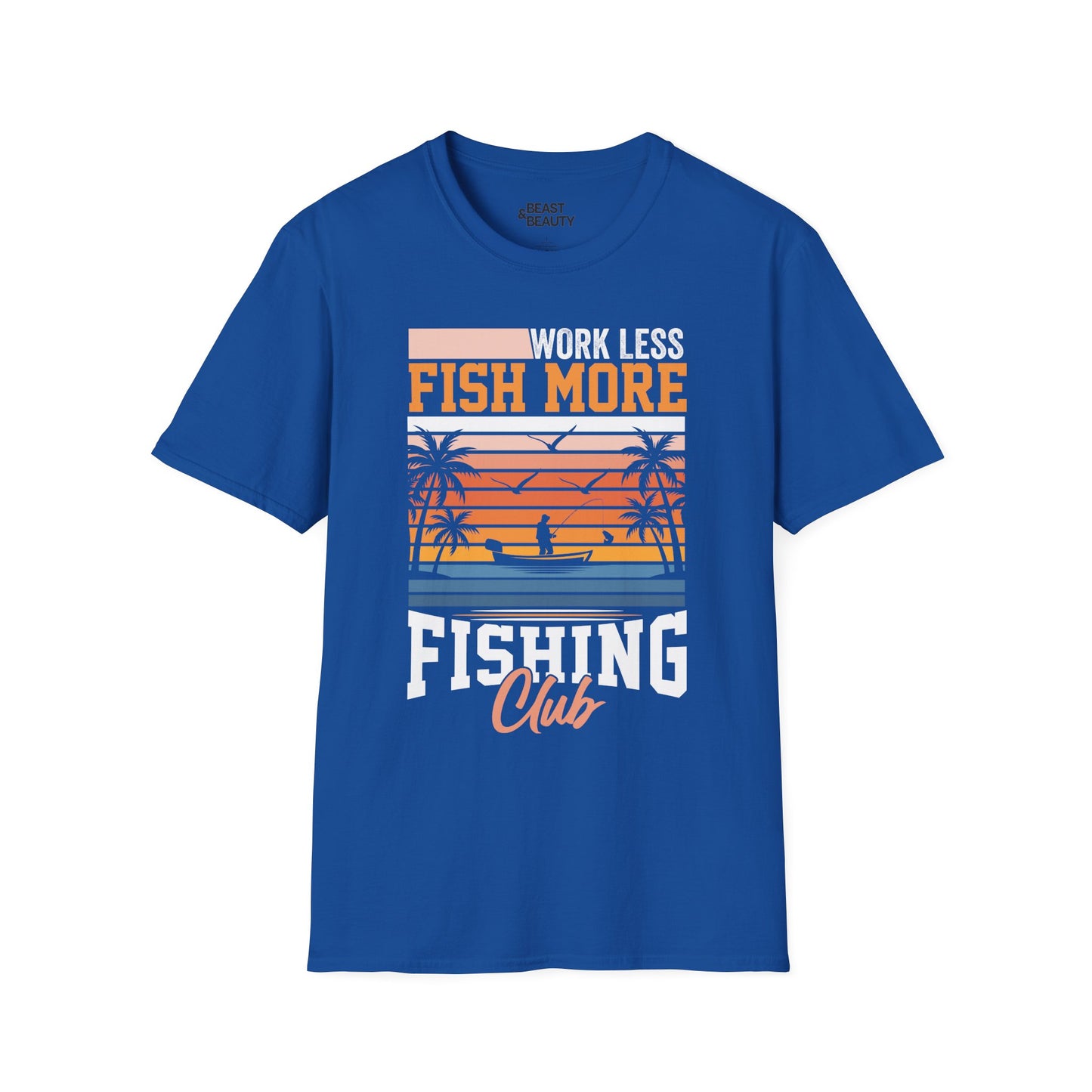 work less fish more fishing club t-shirt t-shirt alternate colour product image