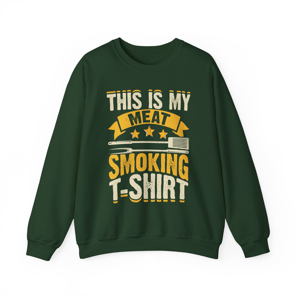 forest green t-shirt with this is my meat smoking funny gift design