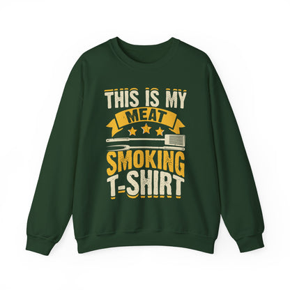 forest green t-shirt with this is my meat smoking funny gift design