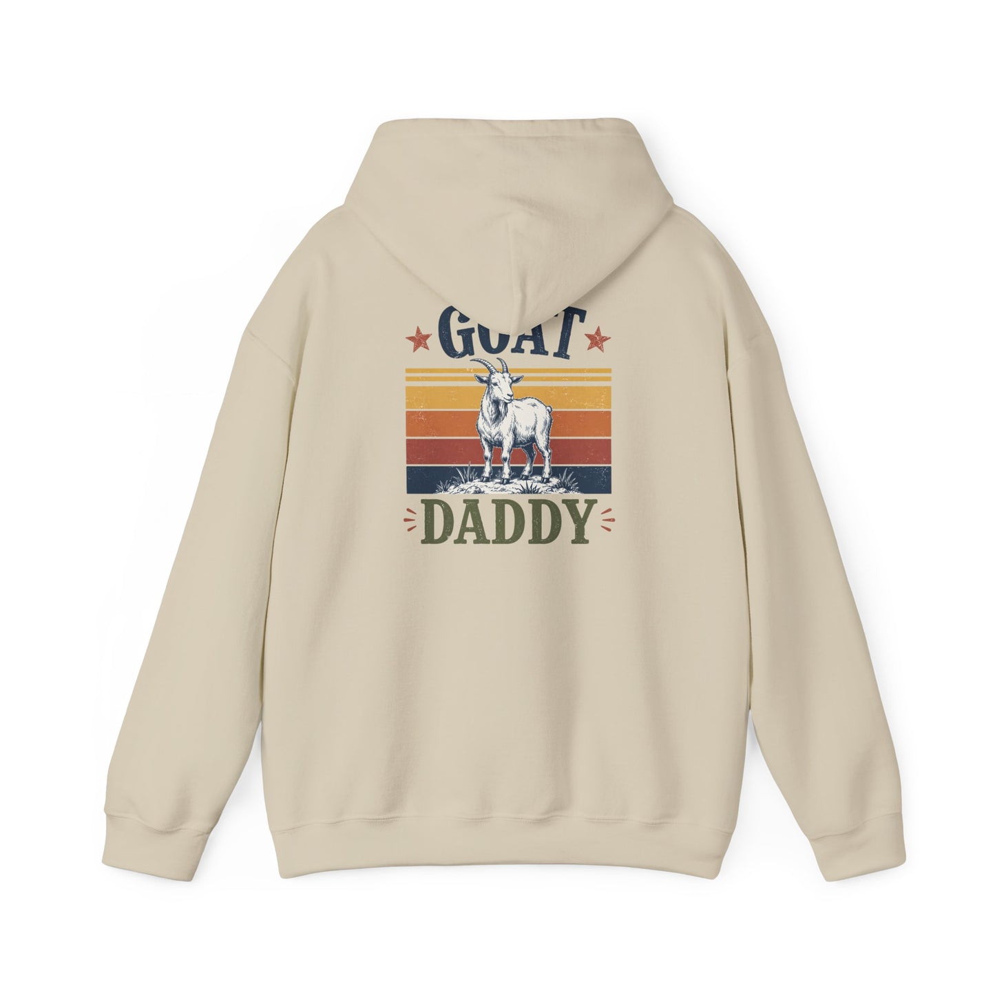 light pink hoodie with GOAT daddy funny dad print made to order