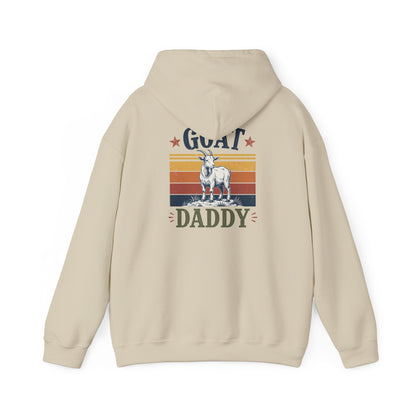 light pink hoodie with GOAT daddy funny dad print made to order