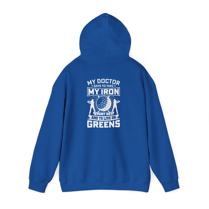 maroon hoodie with funny golf slogan print
