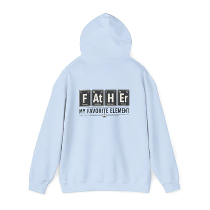 light blue hoodie with father my favorite element funny dad gift print