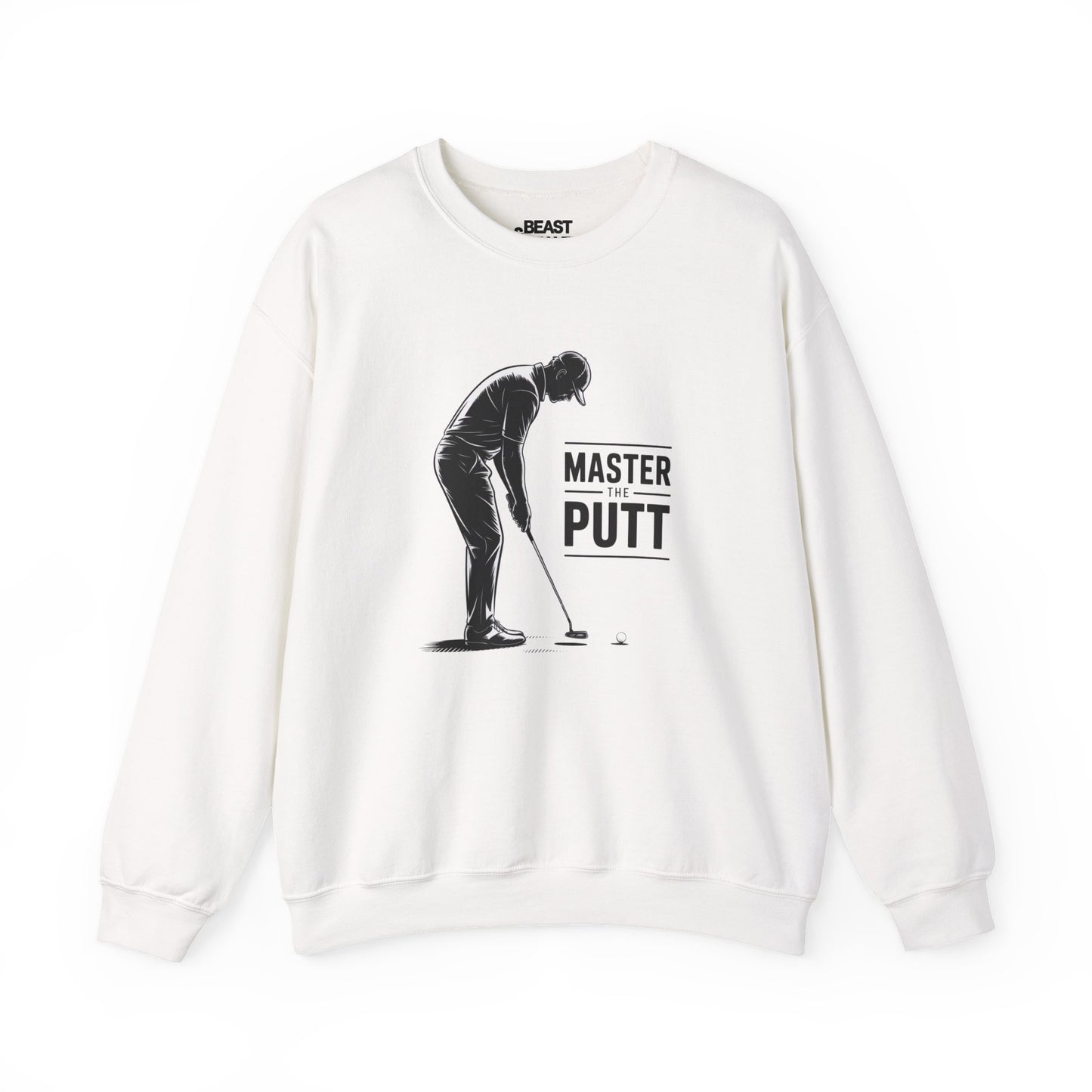 sand sweatshirt with master the putt golf slogan print