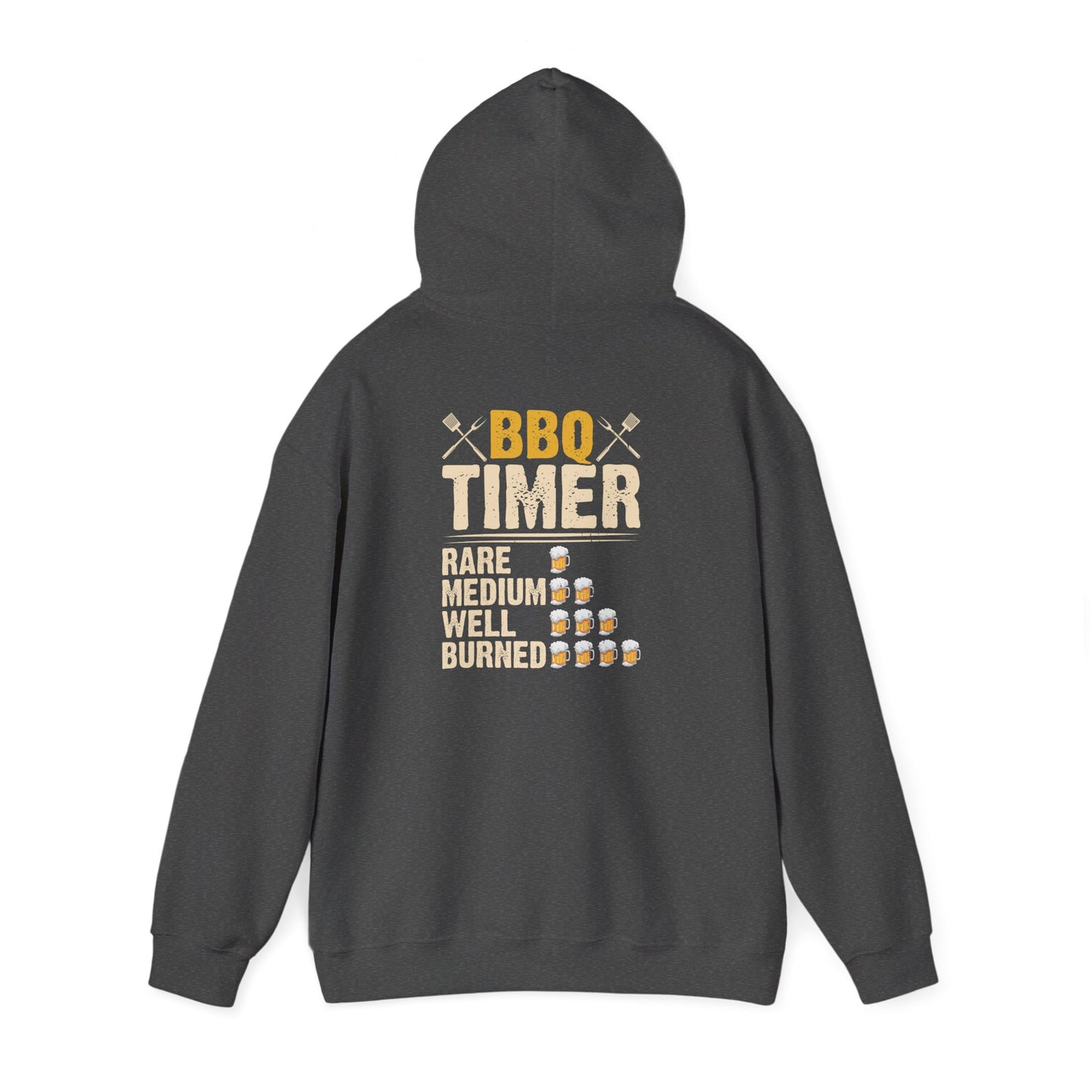 dark heather hoodie with bbq timer funny grill master design for bbq lovers